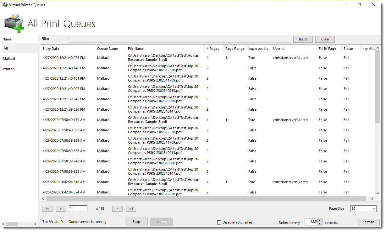How do I use Virtual Print Queue?
